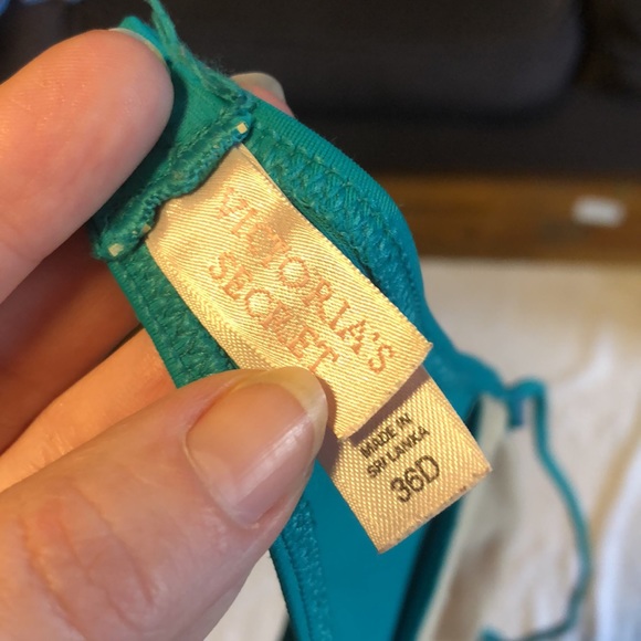 Teal bikini top with NWT pink striped bottoms - Picture 13 of 14